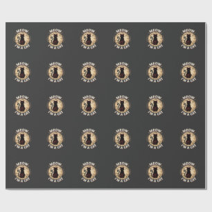 Papier Cadeau Conception graphique de chat Meow Halloween_1