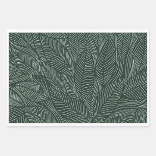 Papier Cadeau Conception luxueuse avec un motif de feuille tropi