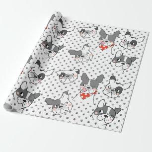 Papier Cadeau Conception Motif de chien joueuse