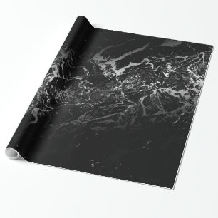 Papier Cadeau conception noire d'abrégé sur marbre