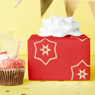 Papier Cadeau Conception ornementale rouge et or