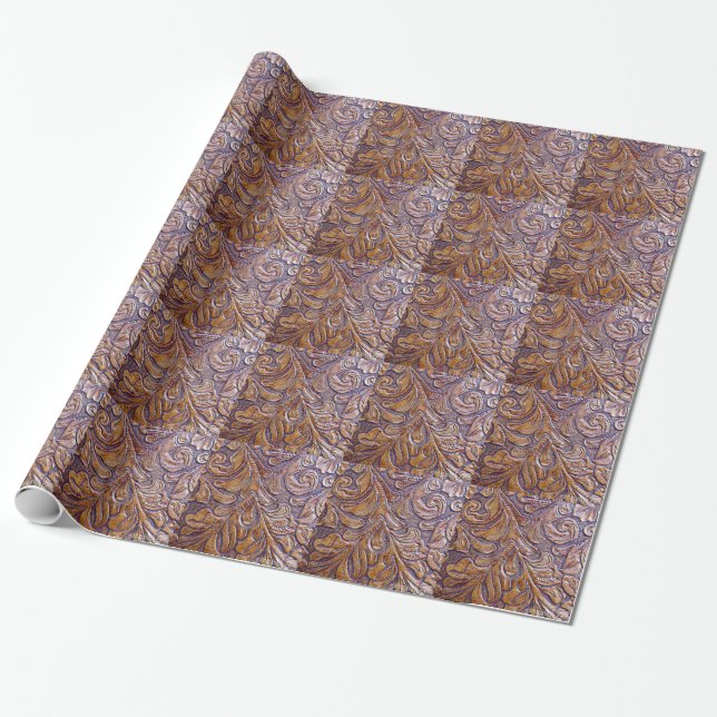 PAPIER CADEAU CONCEPTIONS DE CUIR DE RELIEF (Déroulé)