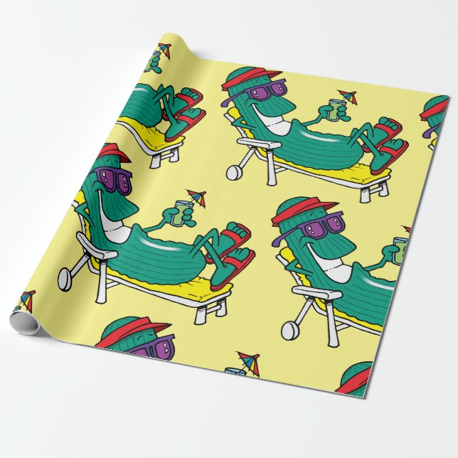 Papier Cadeau Concombre Cool (Déroulé)