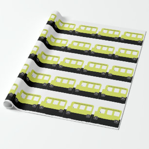 Papier Cadeau Conducteur de bus scolaire Confetti Jaune Enseigna