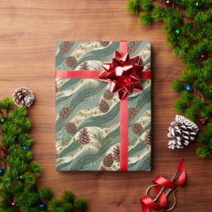 Papier Cadeau Cône de pin de fête