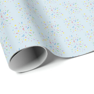 Papier Cadeau Confetti Blue 1er anniversaire