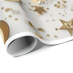 Papier Cadeau Confetti doré de luxe Célébration élégante