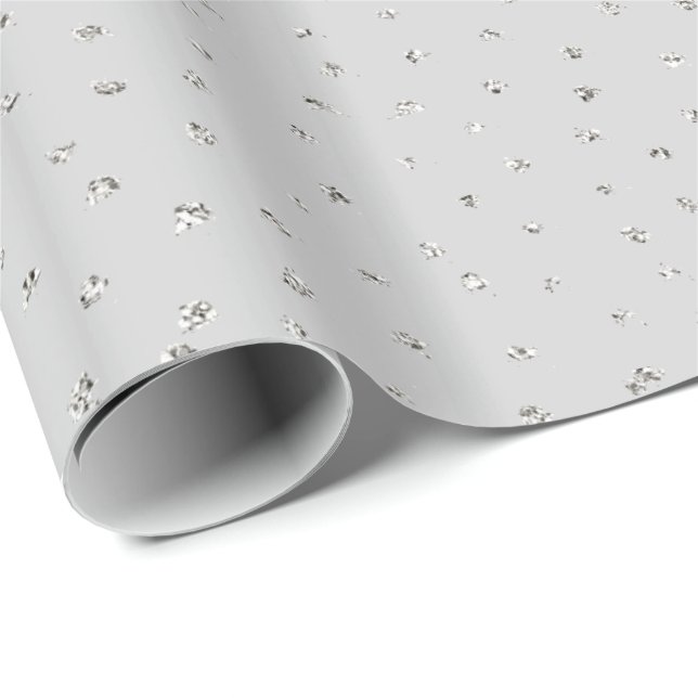Papier Cadeau Confetti gris argenté (Coin rond)