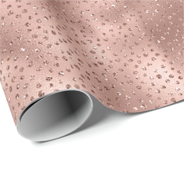 Papier Cadeau Confetti rose Chic (Coin rond)