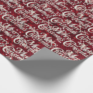 Papier Cadeau Confetti rouge foncé Joyeux Noël