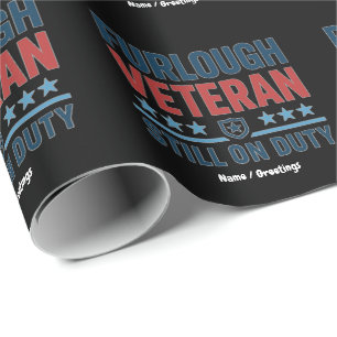 Papier Cadeau Congé Veteran Toujours En Service Patriotique Mini