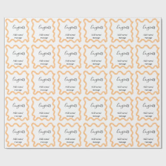 Papier Cadeau Congrats orange spiral Spanish border boho retro n