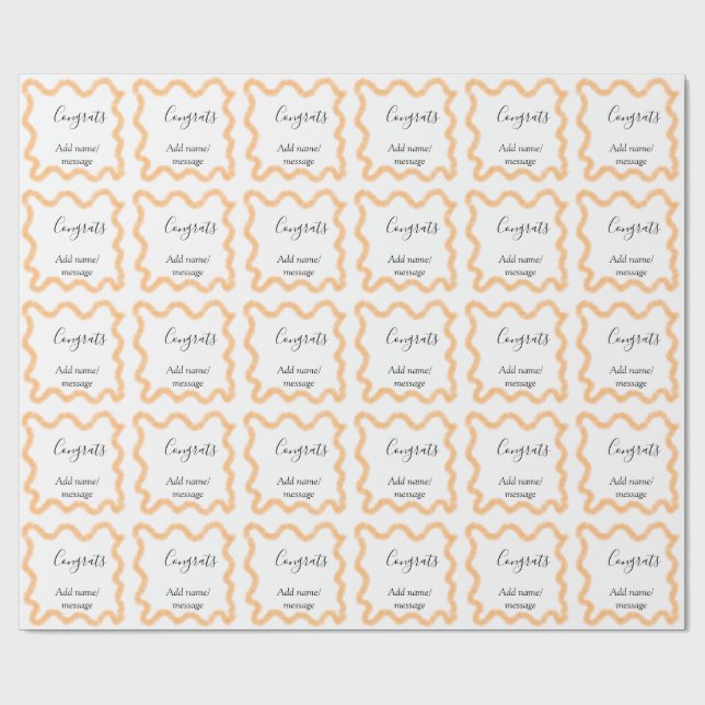 Papier Cadeau Congrats orange spiral Spanish border boho retro n (Plat)