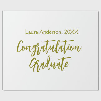 Papier Cadeau Congratulations graduate golden name class 20XX si