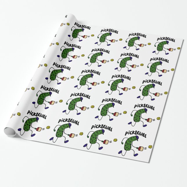Papier Cadeau Conserves au vinaigre drôles jouant Pickleball (Déroulé)