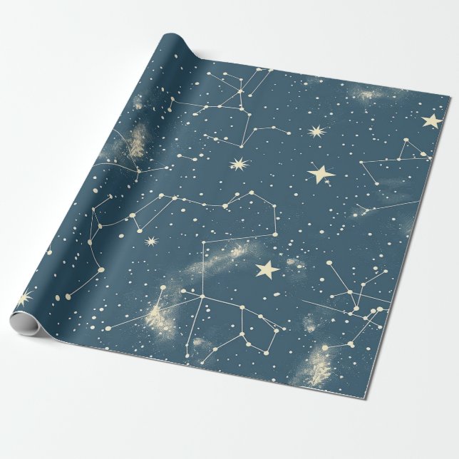 Papier Cadeau Constellation céleste - Nuit étoilée (2) (Déroulé)