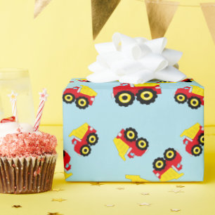 Papier Cadeau Construction Dumptruck de garçons d'enfants