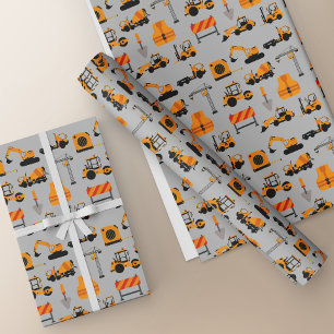 Papier Cadeau Constructions Camions Enveloppement Papier