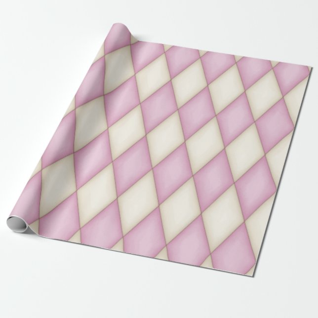 Papier Cadeau Conte médiévale Pink Harlequin (grande échelle) (Déroulé)