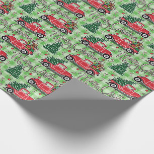 Papier Cadeau Contrôle vintage de Buffalo de vert de camion de