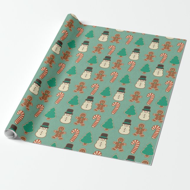Papier Cadeau Cookie de Noël/Fêtes (Déroulé)