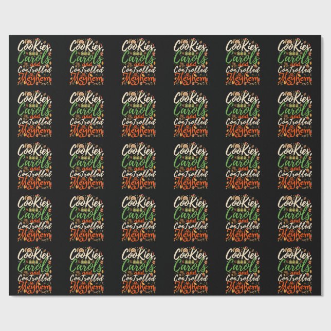 Papier Cadeau Cookies, cantiques et désordre contrôlé plaisir No (Plat)