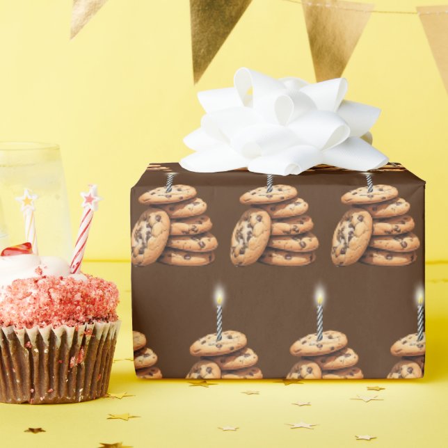 Papier Cadeau Cookies de chips au chocolat d'anniversaire (Fête d'anniversaire)