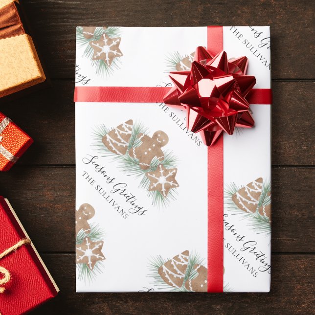 Papier Cadeau Cookies de Noël Joyeux personnalisés (Créateur téléchargé)