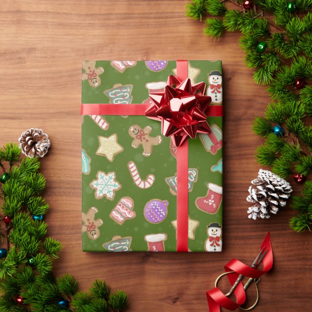 Papier Cadeau Cookies de Noël mignons (Cadeau de vacances)
