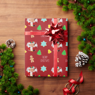Papier Cadeau Cookies de Noël Photo personnalisée