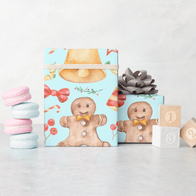 Papier Cadeau Cookies et bonbons de Noël (Baby Shower)