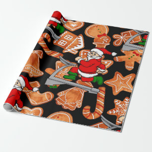 Papier Cadeau cookies père Noël pour tapis roulant