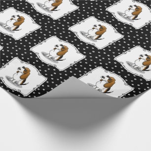 Papier Cadeau Cool Basset Hound chien et lunettes de soleil (tri