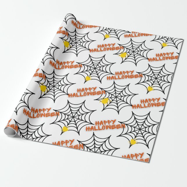 Papier Cadeau Cool Halloween Spider Web (Déroulé)