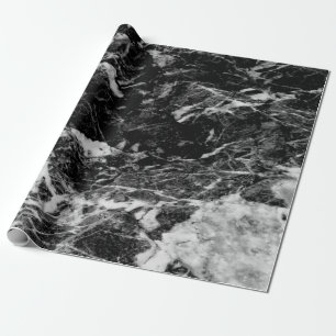 Papier Cadeau Cool Moderne Marbre Noir Pierre Texture