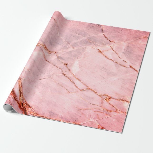 Papier Cadeau Cool Moderne Marbre Rouge Pierre Texture (Déroulé)