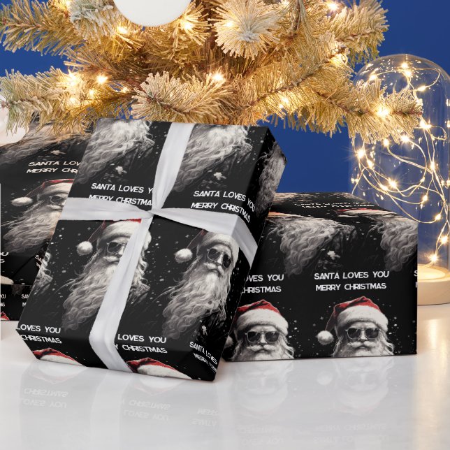 Papier Cadeau Cool Père Noël Deux lignes de personnalisation (Vacances)