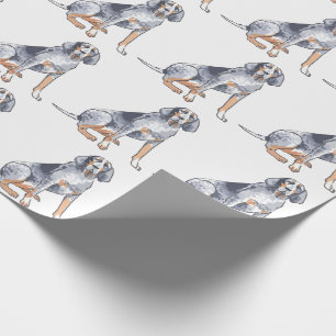 Papier Cadeau Coonhound bleu