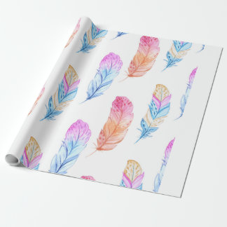 Papier Cadeau Copie 3 de plume de Boho d'aquarelle