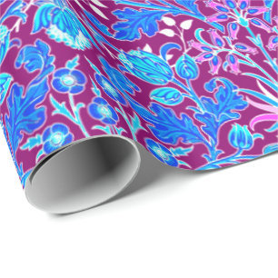 Papier Cadeau Copie, Aqua et pourpre de jacinthe de William