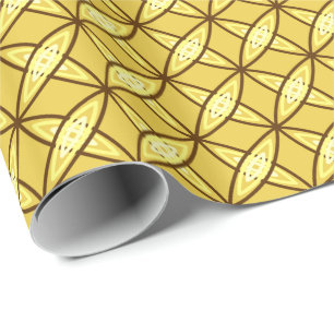 Papier Cadeau Copie atomique moderne de la moitié du siècle - or