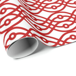 Papier Cadeau Copie de kimono, blanc et rouge foncé