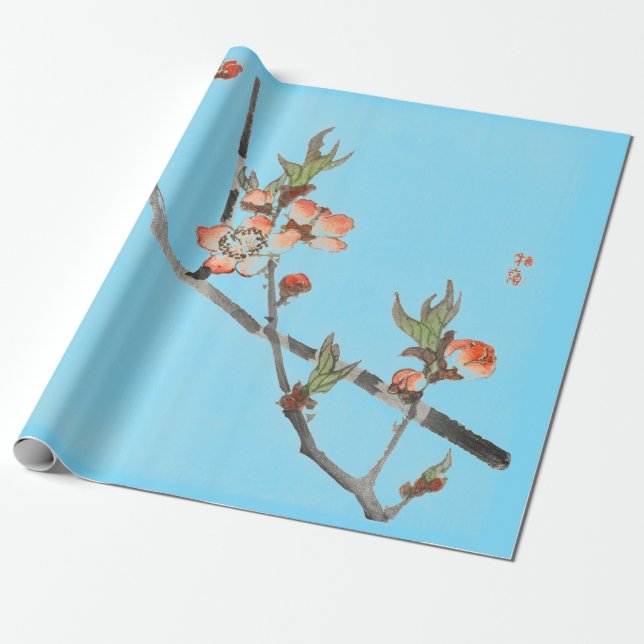 Papier Cadeau Copie japonaise de papier d'emballage de fleurs de (Déroulé)