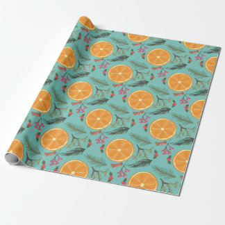 Papier Cadeau Copie orange de guirlande de Noël