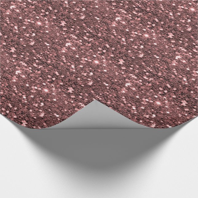 Papier Cadeau Copie rose moderne de scintillement de Faux d'or (Coin)