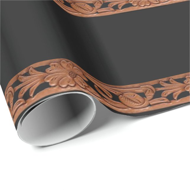 Papier Cadeau Copie usinée occidentale de ceinture en cuir sur (Coin rond)