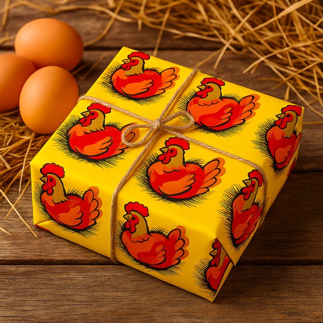 Papier Cadeau Coq en paille (Créateur téléchargé)