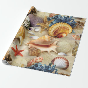 Papier Cadeau Coques de mer sur la plage