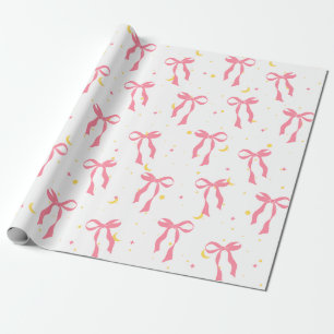 Papier Cadeau coquette balletcore rose couture motif