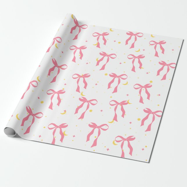 Papier Cadeau coquette balletcore rose couture motif (Déroulé)